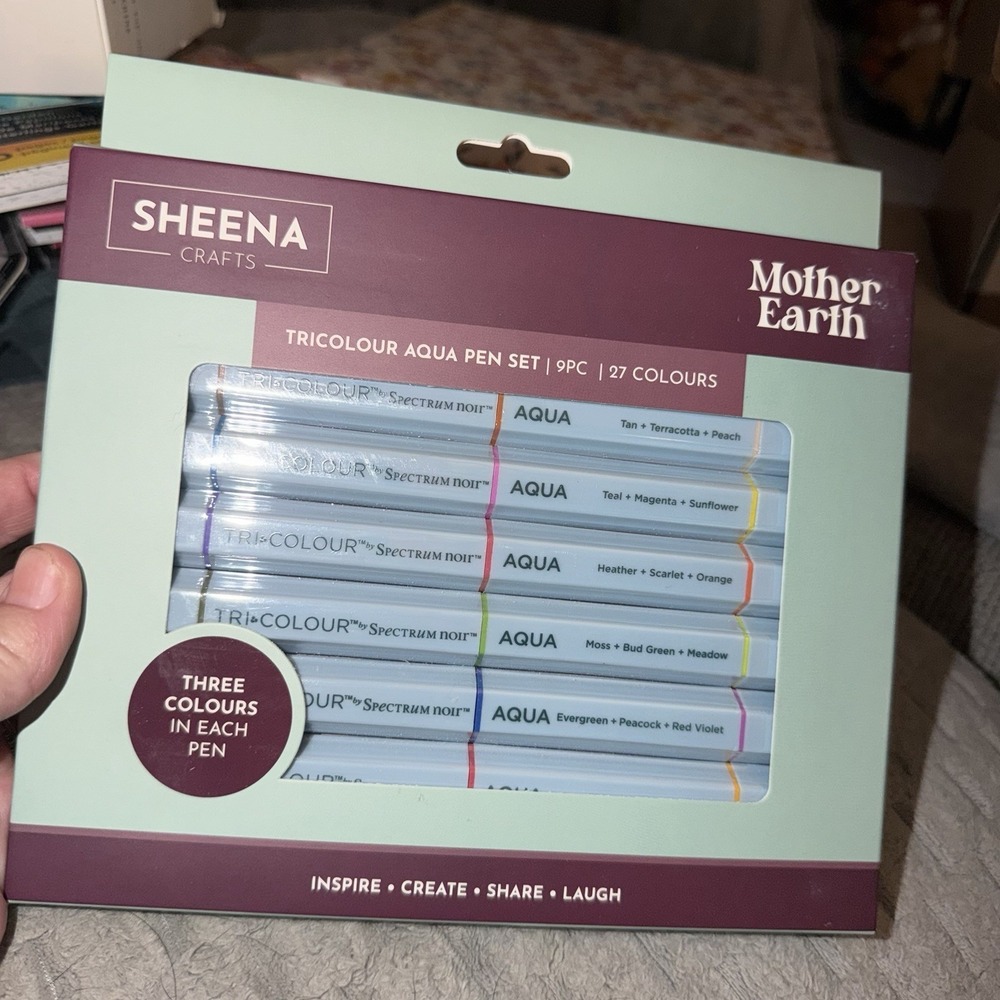 Sheena Crafts Mother Earth Tricolour Aqua Pen Set 9 Pens 27 Colors New